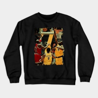 Michael Jordan Laying The Ball Up Over Shaquille O'Neal, 1998 Crewneck Sweatshirt